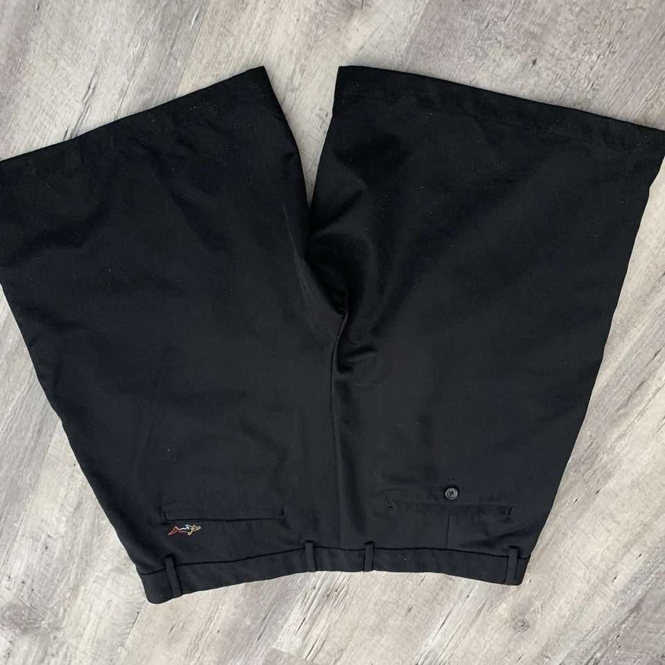 Greg Norman For Tasso Elba Shorts Mens 38 Black Golf Stretch Performance Shark - Image 3 of 4