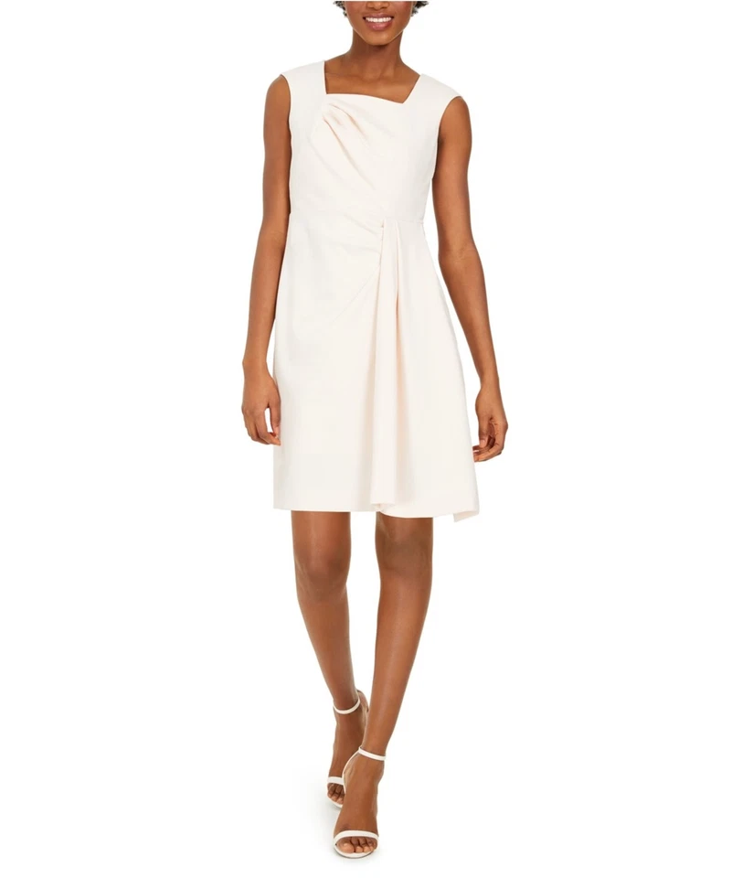 Calvin Klein Womens Ruched Sheath Dress, pink, Petite, 6P