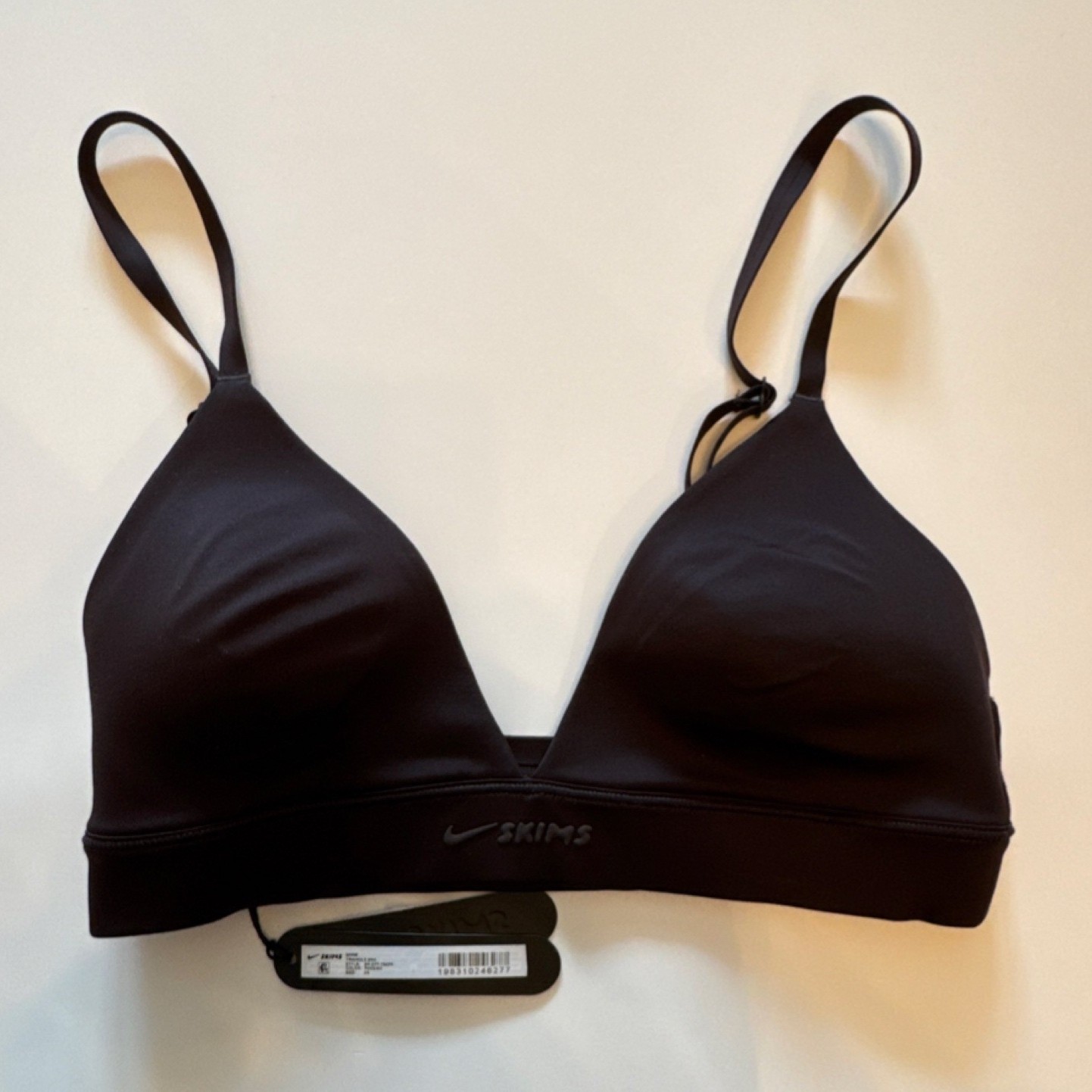 Nike x SKIMS Shine Triangle Bralette Bra Brown XS Solid Wireless