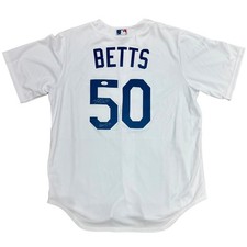 Mookie Betts Autographed Los Angeles Dodgers (2020 World Series White #50) Authe