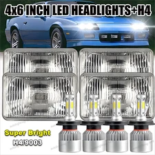 Fit For Chevrolet Camaro Iroc-Z 1982-1992 4PCS 4x6" LED Headlights Hi/Lo Beam