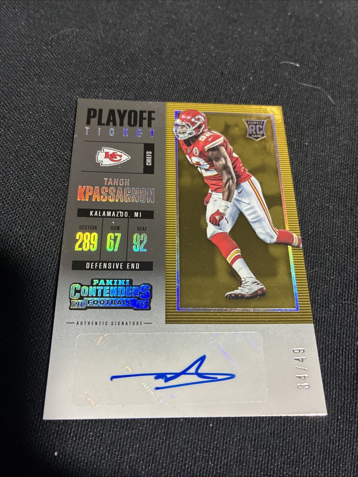 Tanoh Kpassagnon Panini Contenders #163 Autograph-Playoff Ticket