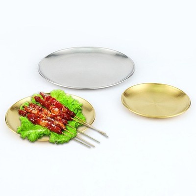 Plate Replacement Stainless Steel Dinner Lunch Breakfast Silver Kitchen
