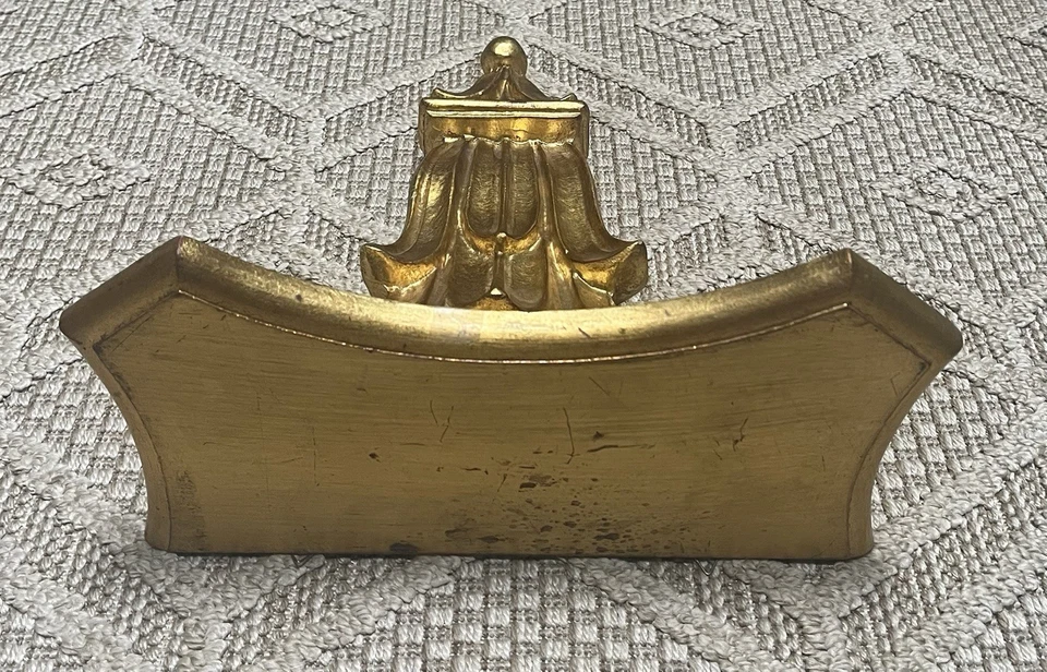 GRAN soporte de estante de pared florentino de madera dorada hoja de acanto-Italia-15”L x 13,75”W Foto 3 de 4