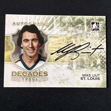 2010-11 ITG Decades 1980s Auto Mike Liut #A-MLI Auto 4On card Auto