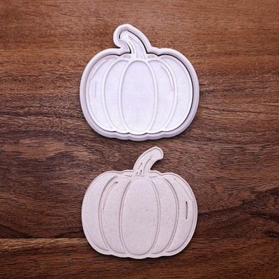 Pumpkin Cookie Cutter with Stamp   Halloween Baking Fondant Craft Mold