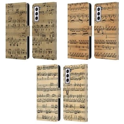 HEAD CASE DESIGNS MUSIC SHEETS LEATHER BOOK CASE FOR SAMSUNG PHONES 4 - Image 1 of 4