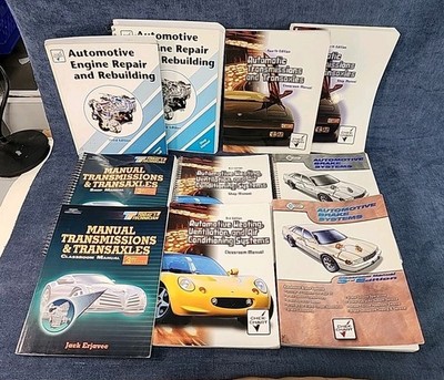 Lot 10 Pearson Automotive Text Books HVAC Transmission Engine Brake Repair u-11D