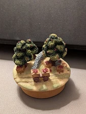 Our America Candle Topper Apple Orchard Scene Fall Harvest Apple Tree