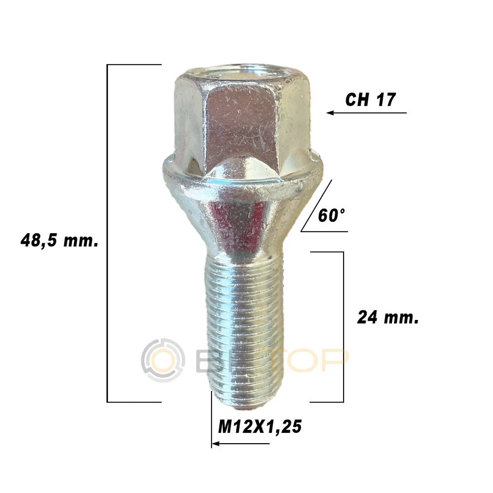 Bulloni ruota JEEP RENEGADE sostitutivi per cerchi originali KIT 20 pz. - Immagine 2 di 2