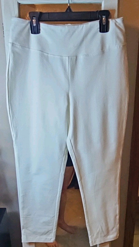 Wicked by Women with Control Women's White Solid Flat Front Pants Regular S