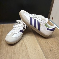 Adidas Samba X Messi Indoor Soccer Shoes White Purple Gum IH8161 men s 7.5