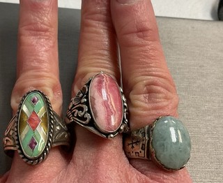 3 Carolyn Pollack / Relios Sterling Silver Rings Sizes 8 & 9