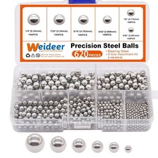 620PCS 304 Stainless Steel Precision Balls Bicycle Bearing Balls Assortment Kit