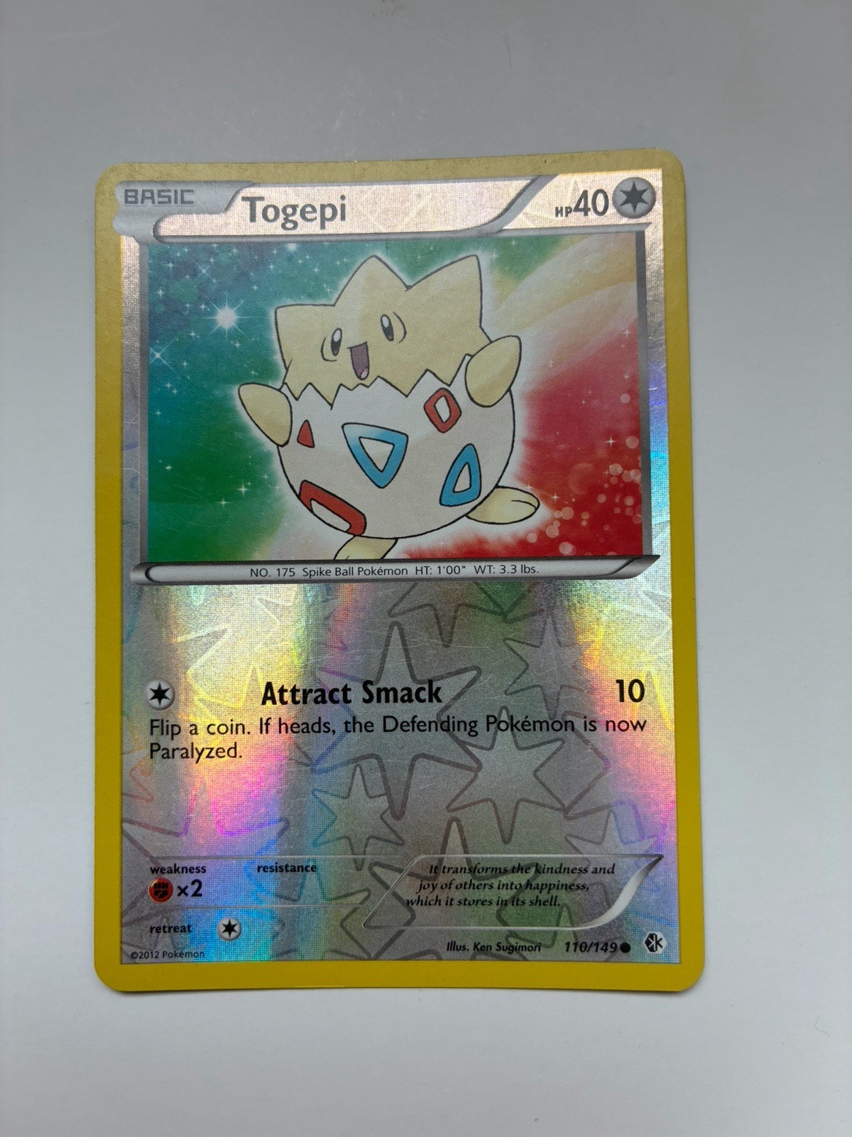 Togepi 110/149 Boundaries Crossed Reverse Holo