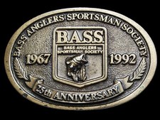 MF11135 VINTAGE 1992  BASS ANGLERS SPORTSMAN SOCIETY  25th ANNIVERSARY BUCKLE