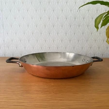 Vintage French round au Gratin pan lined copper 10"  LE GOURMET 2507252