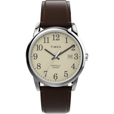 Timex Men's Watch Easy Reader Quartz Brown Adjustable Leather Strap TW2V68700