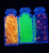 Florescent Sodalite With UV Reactive Tumbled Glass