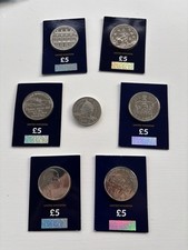 Collection of 7x Brilliant Uncirculated &pound;5 Five Pound Coins