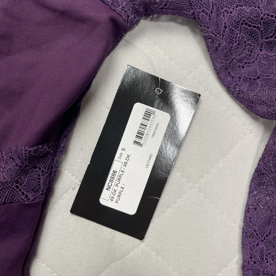 Leotardo Natalie Couture Niñas Pequeño Púrpura Encaje Manga Larga Baile Ballet Foto 2 de 4