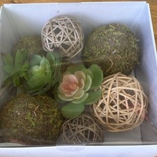 Decorative Vase Bowl Fillers Faux Succulent Moss Ball Set Ball Easter Spring NEW