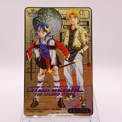 Star Ocean 2 The Second Story Japanese Telephone Card ENIX Unbenutzt Gold Sel...