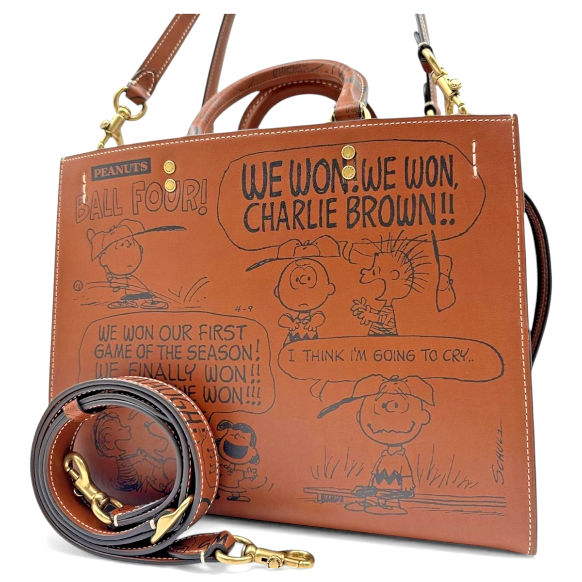 COACH Rogue 3Way Shoulder Crossbody Bags Snoopy PEANUTS Leather