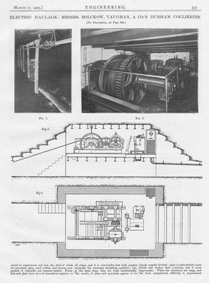 1905 antiker technischer Druck - Transport in Bolckow, Vaughn Co Durham Zechen