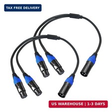 1 Male to 2 Female XLR Y Splitter Micrphone Cable, 3pin XLR Female to Dual XLR M