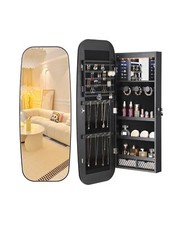 Nicetree LED Jewelry Cabinet, Rounded Armoire Organizer, Wall or Door Mounted...