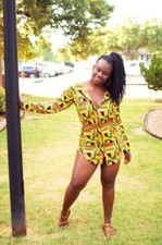 African Kente Print Women's Shirt-Dress