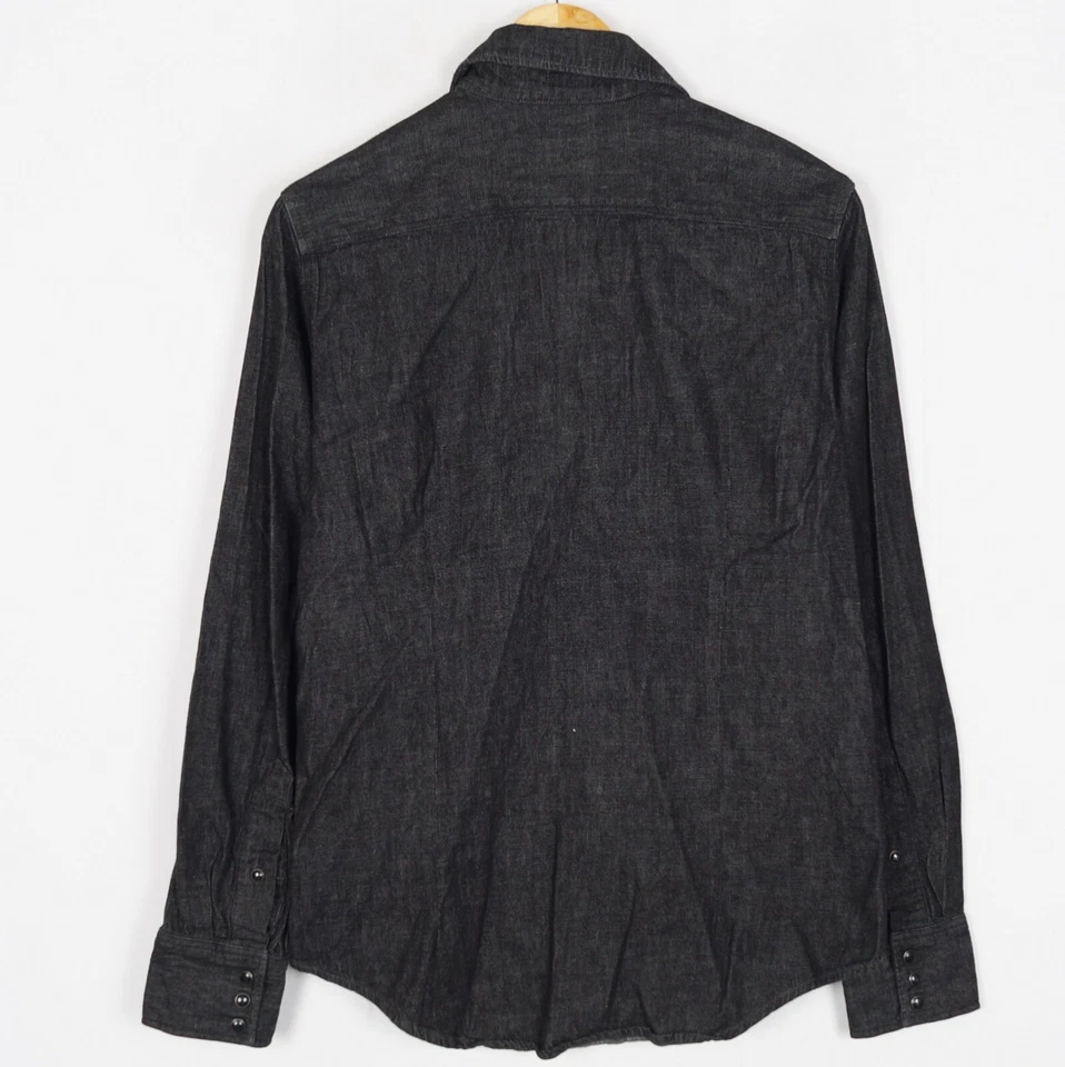 G-STAR RAW 3301 SLIM Shirt L/S Men Denim Shirt Size S Grey Snap Button ma11973 - Image 2 of 4