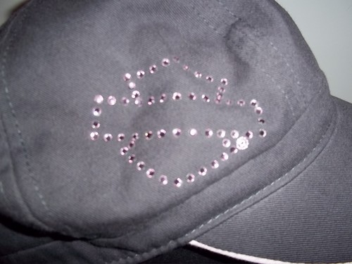 Harley Davidson motorcycle women newsboy cap hat gray pink Breast Cancer aware - Picture 8 of 9