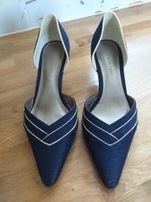 Beautiful Navy blue & Yellow  Jacques Vert shoes size 37 (uk size 4)