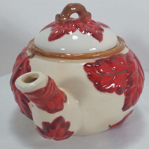 Teapot Fall Harvest Leaf Collection La Dolce Vita by JJG Designs Ceramic - Picture 4 of 10
