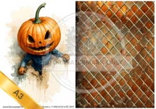 Busted Pumpkinhead | A3 Rice Paper | Paper for Decoupage | Decoupage Central