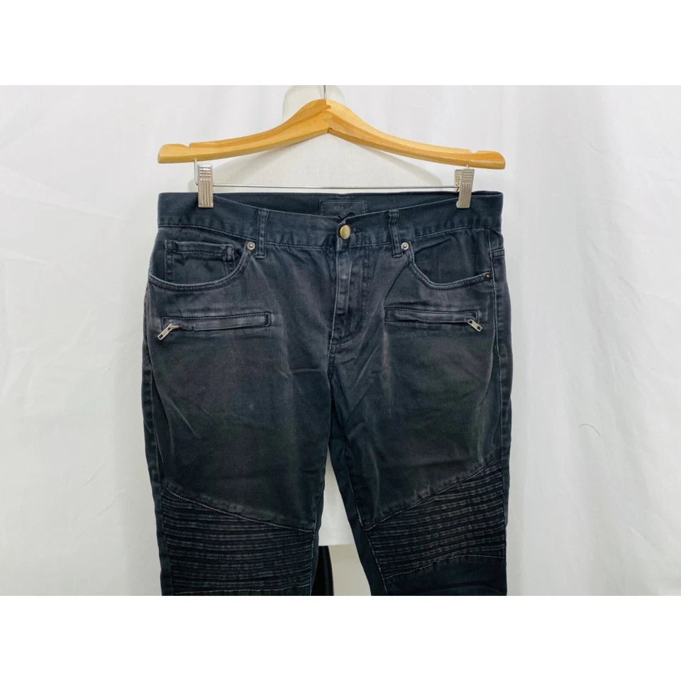 Jean de motociclista para hombre 32 X 32 21 negro delgado con bolsillos rectos Foto 3 de 4