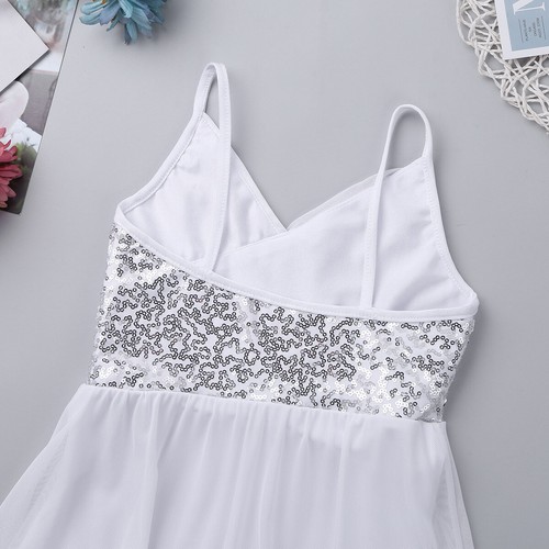Kids Girls Sequined Latin Dance Costume Lyrical Dress Ballet Leotard AU - Picture 29 of 59