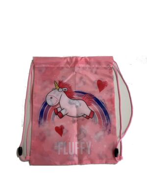 Euromic Einhorn Fluffy Sportbeutel | Kinder Turnbeutel | Sporttasche für Schule