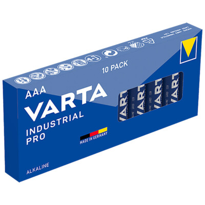 kQ Varta AAA Batterien Alkaline Micro LR03 1.5V Industrial Pro 10er Blister