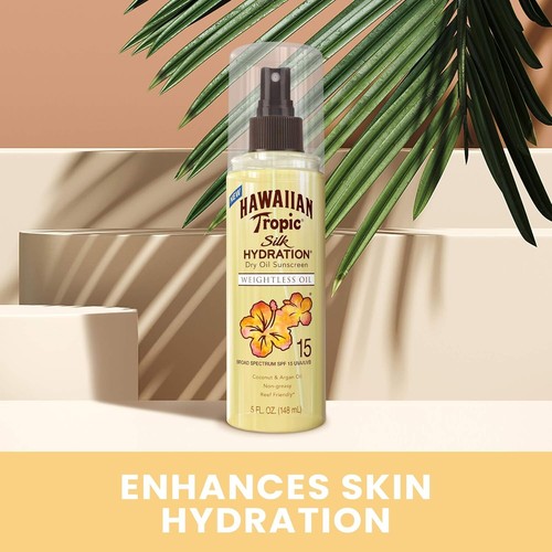 Hawaiian Tropic Silk Hydration Dry Oil Mist, SPF 15, 5oz NO TOPPER (Pack of 2) - Picture 2 of 8