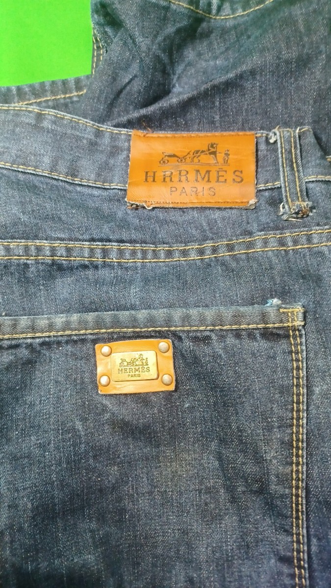 Vintage HERMES Paris Jeans 42x34 Straight Cut Mens Pants Y2K Vintage HERMES Paris Jeans 42x34 Straight Cut Mens Pants Y2K