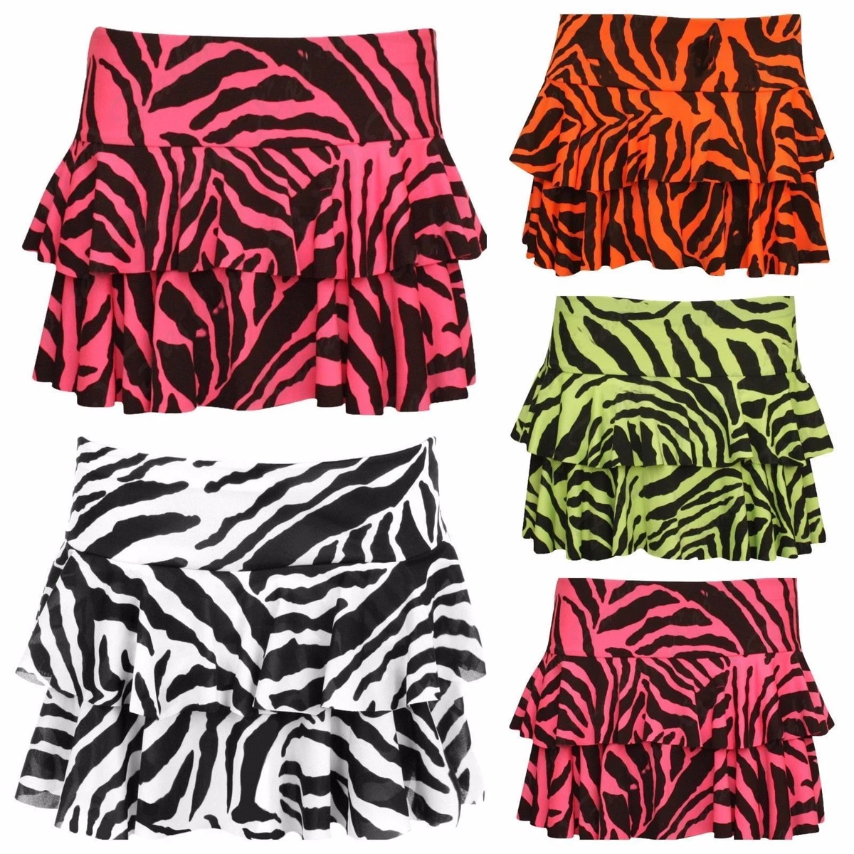 Zebra print 2025 frill skirt