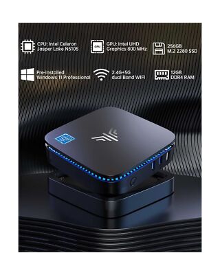 Mini PC Windows 11 Pro, KAMRUI AK1 PRO 12GB RAM 256GB SSD Mini