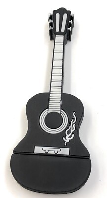 Chiavetta USB A Forma Di Chitarra Nera - Capacità Variabile - Divertente Gadget In PVC