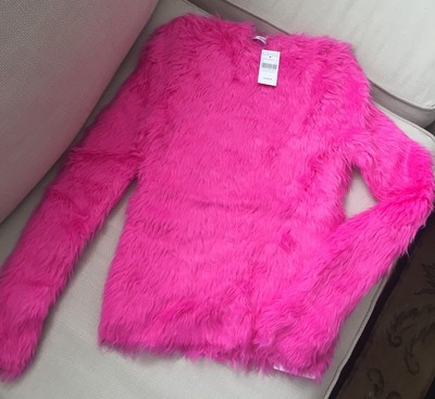 BNWT MUST HAVE BALENCIAGA FAUX FUR SWEATER IN NEON PINK BNWT MUST HAVE BALENCIAGA FAUX FUR SWEATER IN NEON PINK
