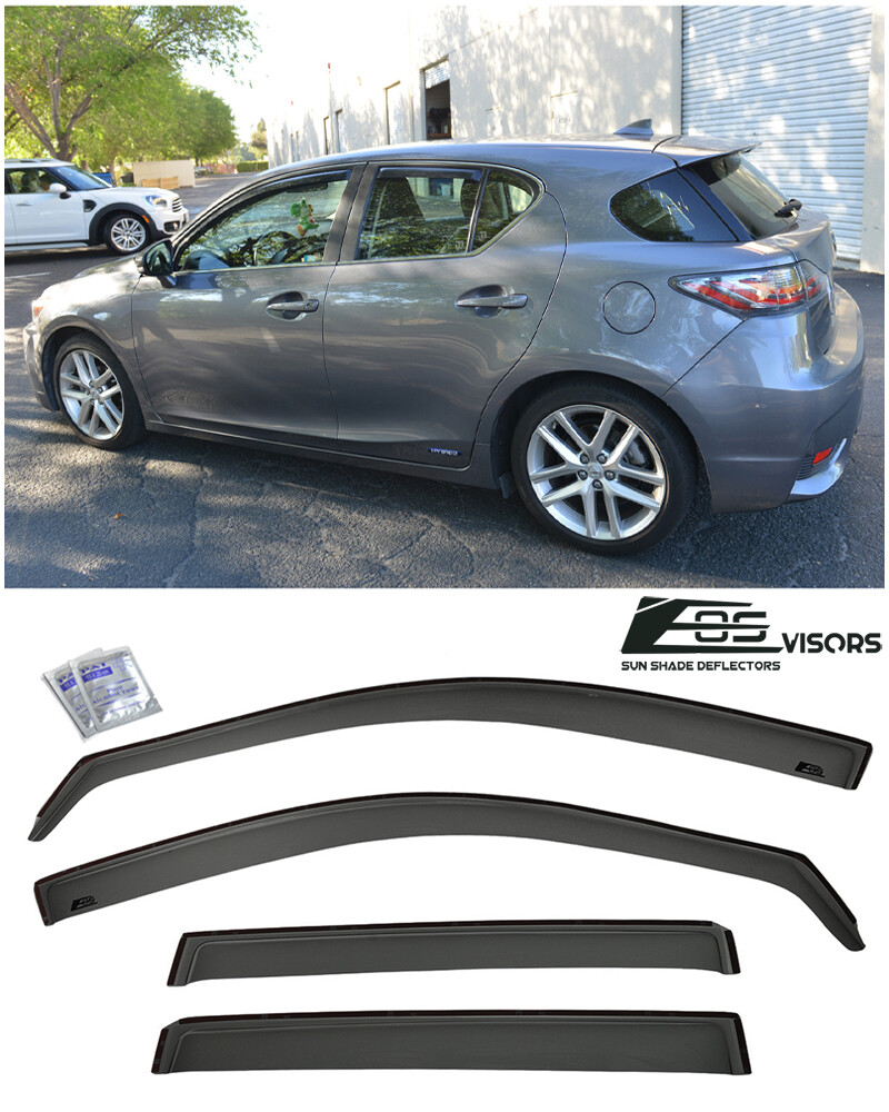 JDM SMOKE TINTED SLEEK Side Vents Sun Shade Window Visors For 11