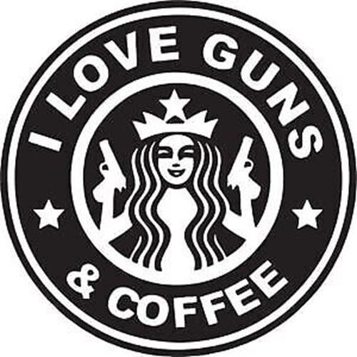 I Love Guns & Coffee Decal Sticker Window VINYL DECAL STICKER Car Laptop