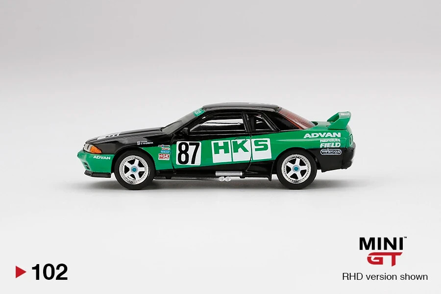 MINI GT 102 Nissan GT-R R32 Gr. A #87 HKS 1992 Group A. (RHD